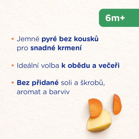 SUNAR PŘÍKRM MRKEV S HOVĚZÍM A BRAMBORY 6M+ 190G - MASO/ZELENINA - KRMENÍ