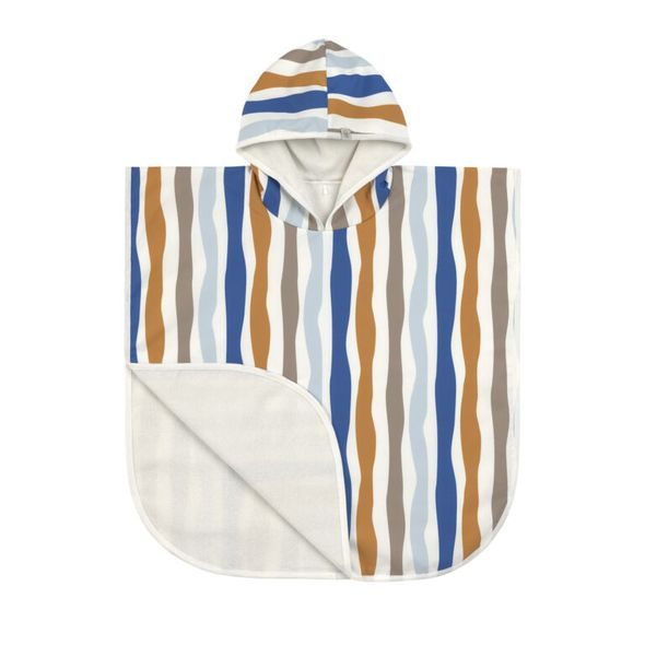 LÄSSIG SPLASH BEACH PONCHO WAVES BLUE/NATURE - OSUŠKY A DĚTSKÉ ŽUPANY - KOUPÁNÍ A ZDRAVÍ