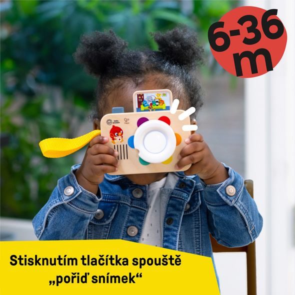 BABY EINSTEIN HRAČKA INTERAKTIVNÍ SE ZVUKEM FOTOAPARÁT HAPE 6M+ - MOTORICKÉ A HUDEBNÍ - PRO DĚTI
