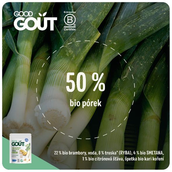 GOOD GOUT BIO PÓREK S BRAMBŮRKEM A TRESKOU (190 G) - EXPIRACE 13.10.2026 - KAPSIČKY - KRMENÍ
