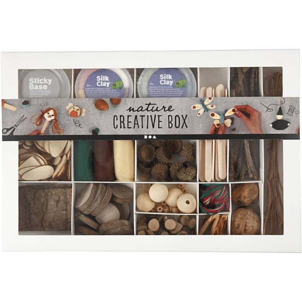 CREATIV COMPANY KREATIVNÍ SADA V BOXU NATURE - VÝTVARNÉ POMŮCKY A HRAČKY - PRO DĚTI