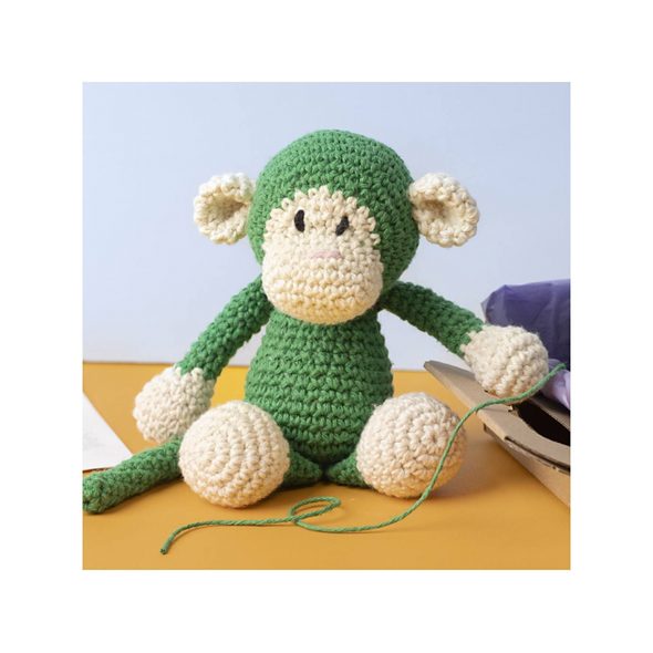 CREATIV COMPANY SADA NA HÁČKOVÁNÍ AMIGURUMI OPIČKA - NAVLÉKÁNÍ - PRO DĚTI