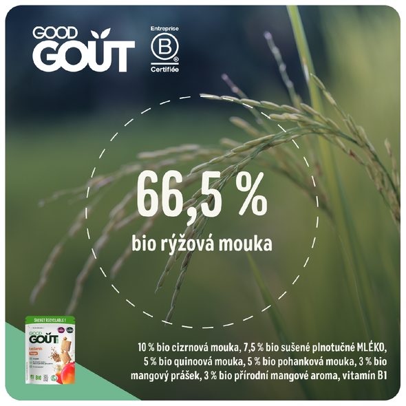 GOOD GOUT BIO MANGOVÉ POLŠTÁŘKY 50 G - TYČINKY/SUŠENKY - KRMENÍ