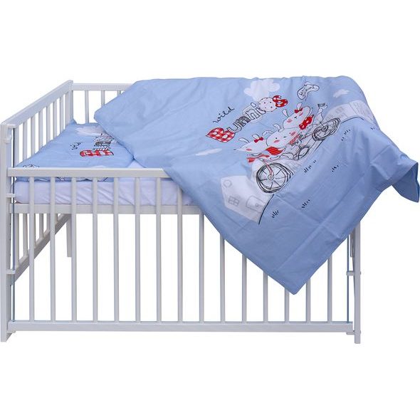 SCARLETT DĚTSKÁ POSTÝLKA S KOMPLETNÍ VÝBAVOU SCARLETT 120 X 60 CM - ULY - MODRÁ - DŘEVĚNÉ POSTÝLKY - SPINKÁNÍ