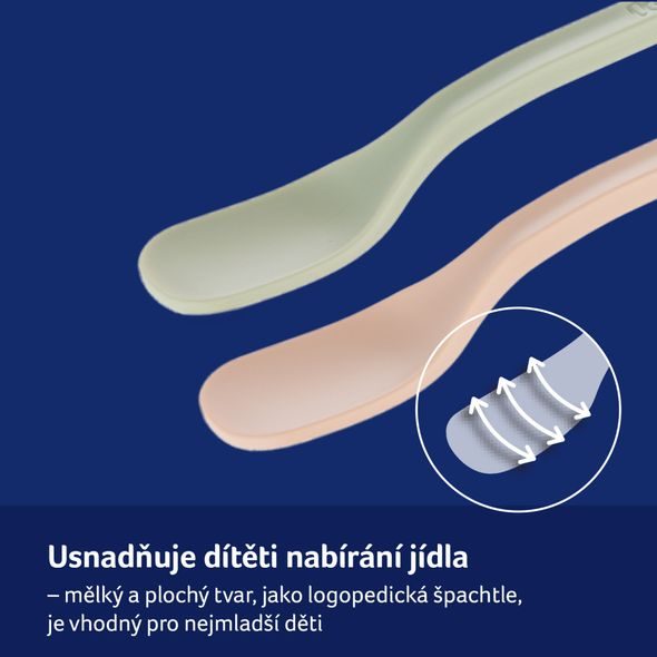LOVI PRVNÍ KRMÍCÍ LŽIČKY 2KS PISTACHIO - LŽIČKY A PŘÍBORY - KRMENÍ