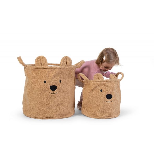 CHILDHOME KOŠ NA HRAČKY TEDDY 30X30X30 CM - BOXY NA HRAČKY - SPINKÁNÍ