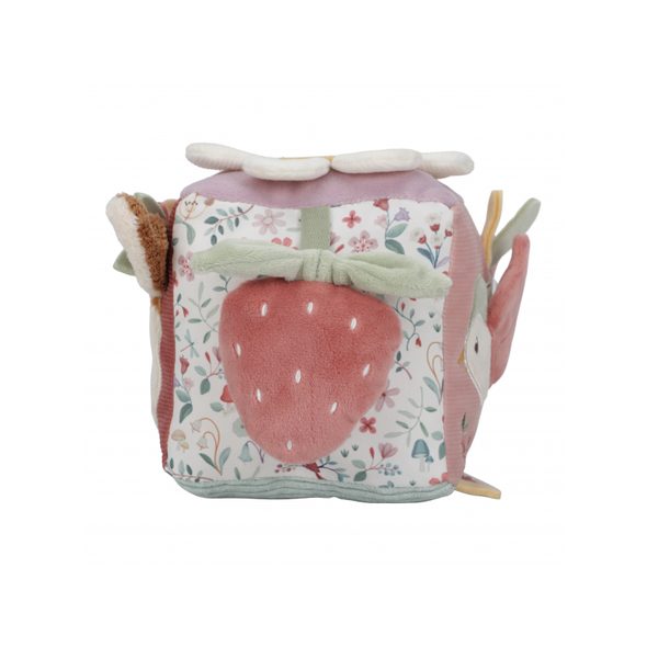 LITTLE DUTCH KOSTKA TEXTILNÍ S AKTIVITAMI FAIRY GARDEN - SENZORICKÉ HRAČKY - PRO DĚTI