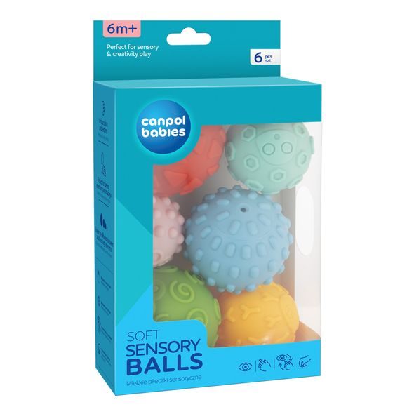 CANPOL BABIES MĚKKÉ SENZORICKÉ MÍČKY 6KS - SENZORICKÉ HRAČKY - PRO DĚTI
