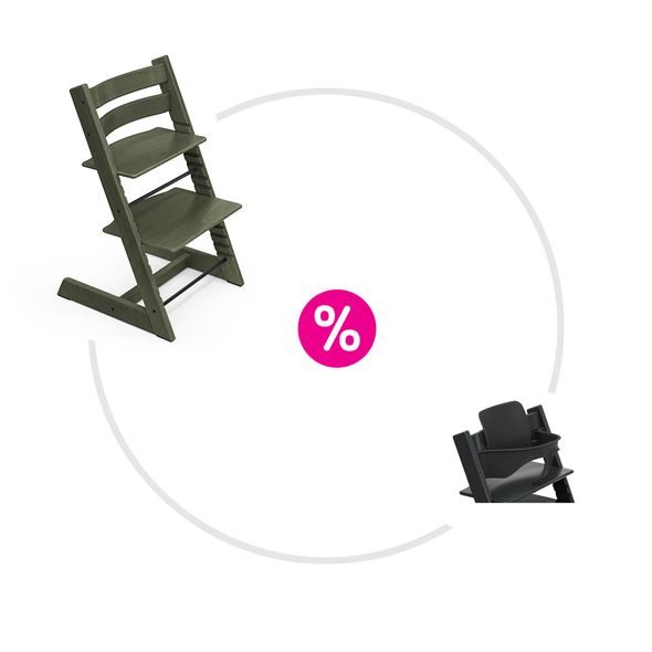 STOKKE® TRIPP TRAPP® + BABY SET ZDARMA - JÍDELNÍ ŽIDLIČKY DŘEVĚNÉ - KRMENÍ