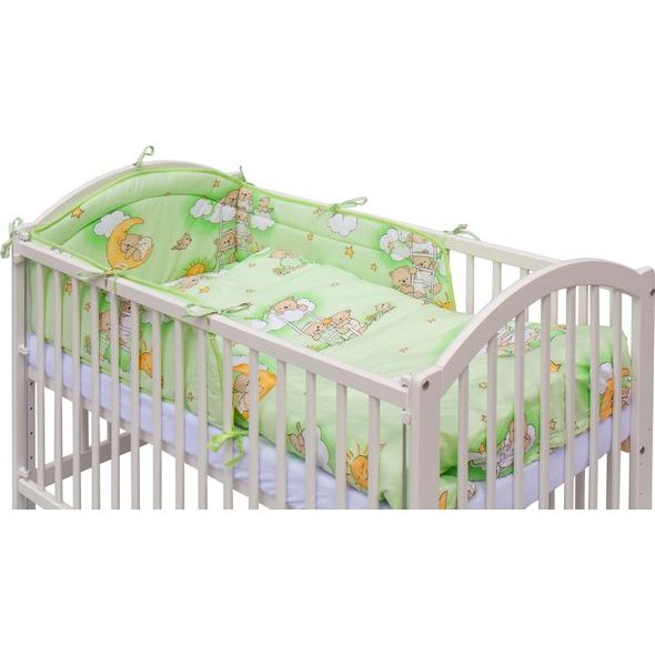 SCARLETT POSTÝLKA 120X60CM S KOMPLETNÍ VÝBAVOU MRÁČEK ZELENÁ - DŘEVĚNÉ POSTÝLKY - SPINKÁNÍ