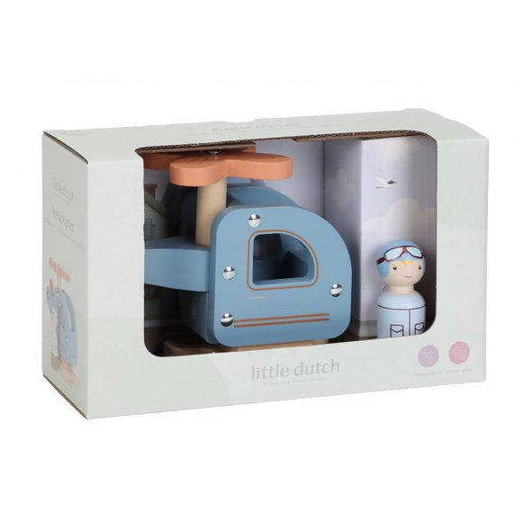 LITTLE DUTCH HELIKOPTÉRA DŘEVĚNÁ - LITTLE DUTCH - PRO DĚTI