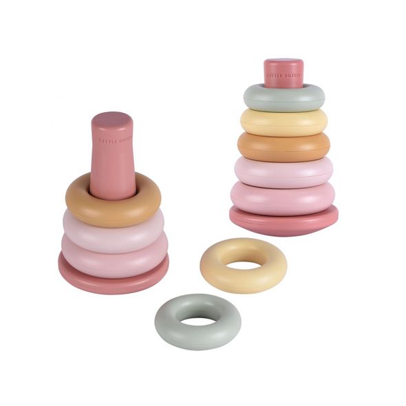 LITTLE DUTCH NASAZOVACÍ KROUŽKY RŮŽOVÉ - STOHOVACÍ HRAČKY - PRO DĚTI