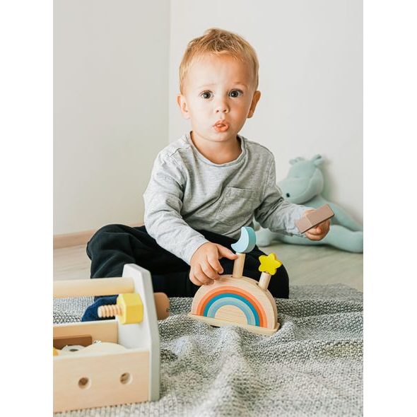 ZOPA DŘEVĚNÁ VYSKAKOVACÍ HRAČKA - MOTORICKÉ A HRY - PRO DĚTI