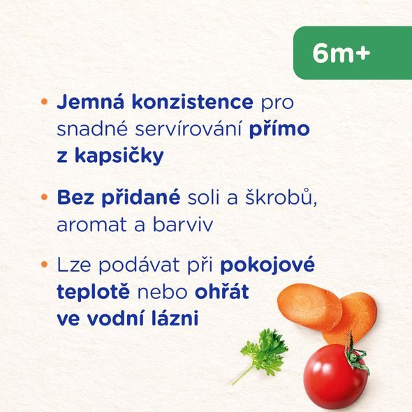 SUNAR PŘÍKRM ZELENINA S KUŘETEM A RÝŽI 6M+ 120G - KAPSIČKY - KRMENÍ