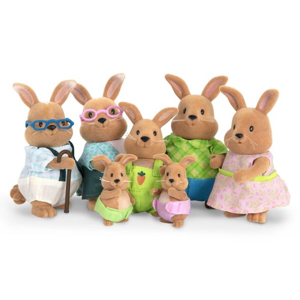 LI'L WOODZEEZ RODINA KRÁLÍKŮ S PRARODIČI COTTONBALL - ZVÍŘATA - PRO DĚTI