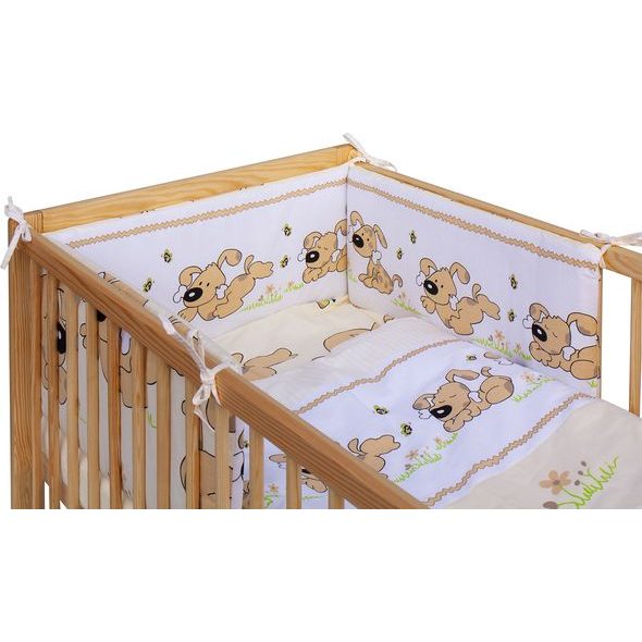 SCARLETT DĚTSKÁ POSTÝLKA S KOMPLETNÍ VÝBAVOU SCARLETT 120 X 60 CM - JAPY - BÉŽOVÁ - DŘEVĚNÉ POSTÝLKY - SPINKÁNÍ