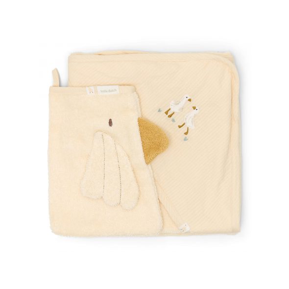 LITTLE DUTCH DÁRKOVÁ SADA S OSUŠKOU HUSA NEWBORN NATURALS - OSUŠKY A DĚTSKÉ ŽUPANY - KOUPÁNÍ A ZDRAVÍ
