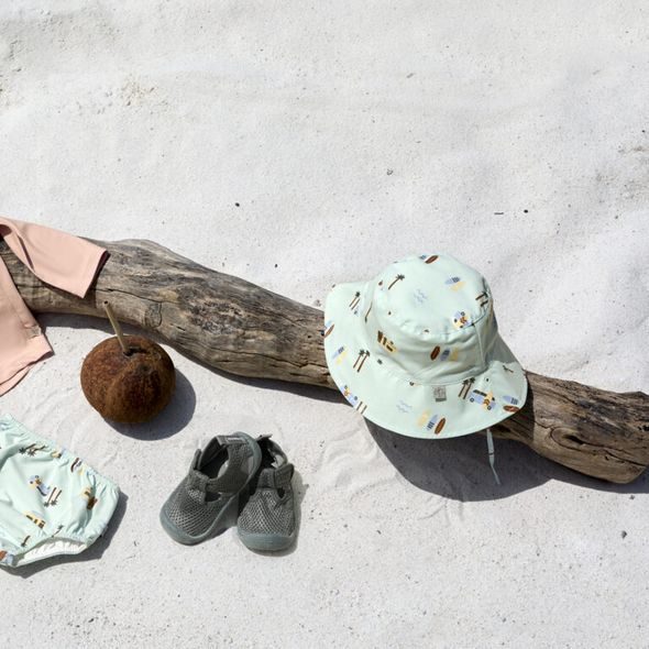 LÄSSIG SPLASH SUN PROTECTION BUCKET HAT CAMPER SEA FOAM 07-18 MO. - ČEPIČKY A KLOBOUČKY - PRO DĚTI