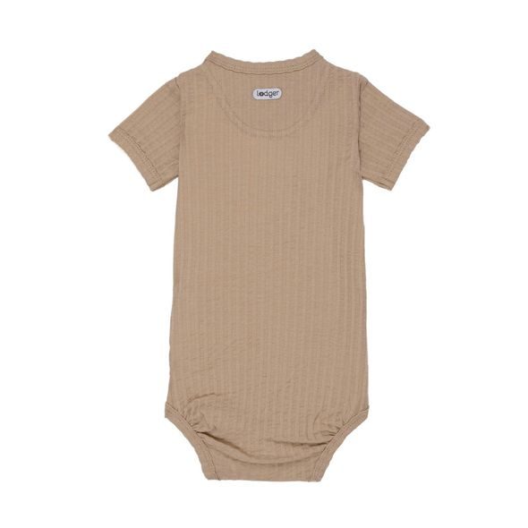 LODGER ROMPER SS SEERSUCKER BEIGE 80 - BODY - PRO DĚTI
