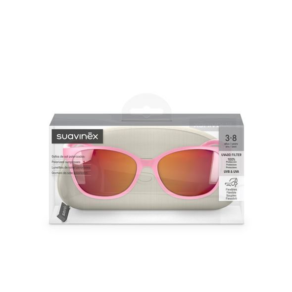 SUAVINEX DĚTSKÉ BRÝLE POLARIZOVANÉ S POUZDREM 2024 - 3-8 LET - RŮŽOVÉ - SLUNEČNÍ BRÝLE - PRO DĚTI