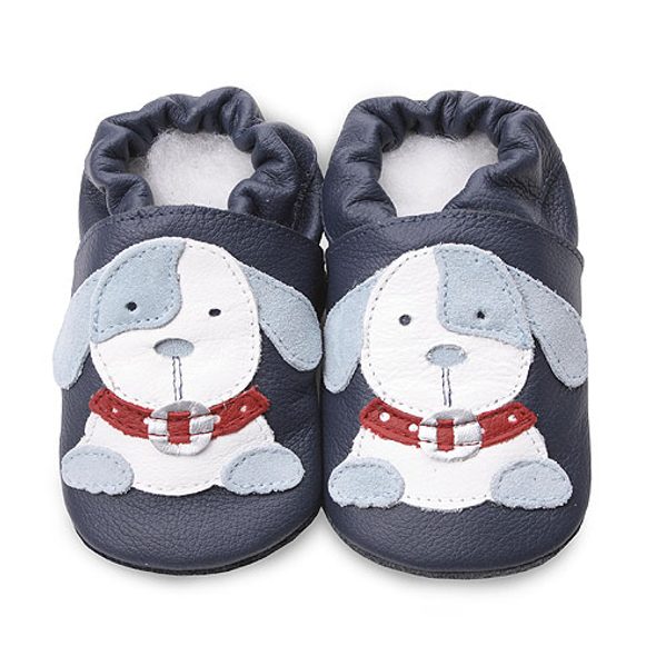 SHOOSHOOS DĚTSKÉ KOŽENÉ BOTIČKY NAVY PUPPY/COLLAR - BOTIČKY - PRO DĚTI