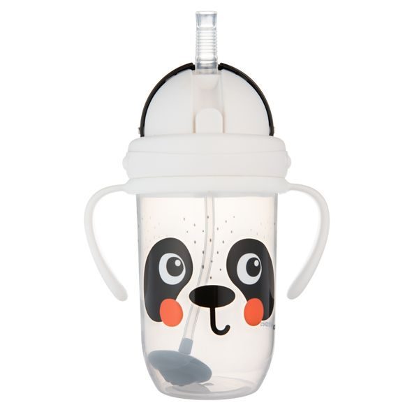 CANPOL BABIES HRNEČEK NEVYLÉVACÍ SE SLÁMKOU A ZÁVAŽÍM BABIESBOO270ML PANDA - DĚTSKÉ HRNEČKY - KRMENÍ