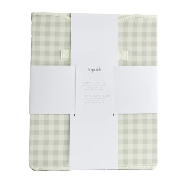 3 SPROUTS TRUHLA NA HRAČKY RECYCLED GRINGHAM BEIGE - BOXY NA HRAČKY - SPINKÁNÍ