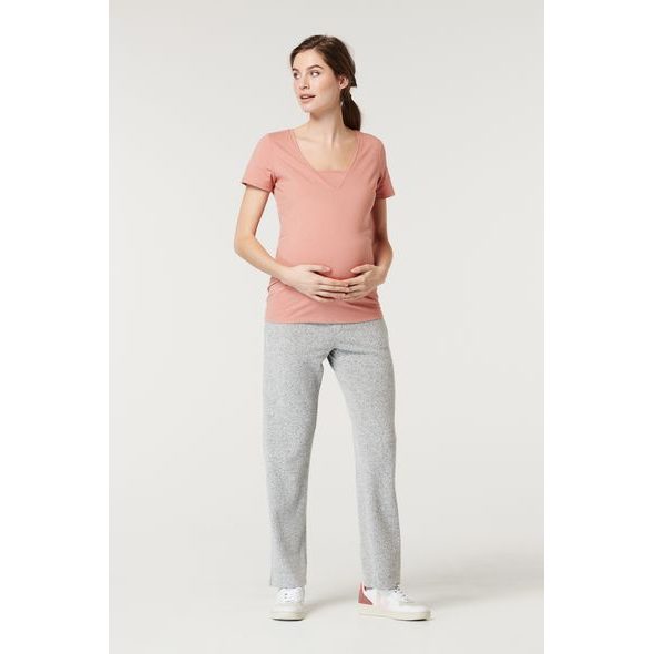 NOPPIES NURSING PYJAMA SHIRT HOME CANYON MELANGE - TĚHOTENSKÁ MÓDA - PRO MAMINKY