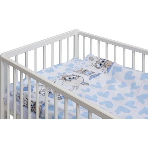 SCARLETT DĚTSKÁ POSTÝLKA S KOMPLETNÍ VÝBAVOU SCARLETT KULÍŠEK 120 X 60 CM - MODRÁ - DŘEVĚNÉ POSTÝLKY - SPINKÁNÍ