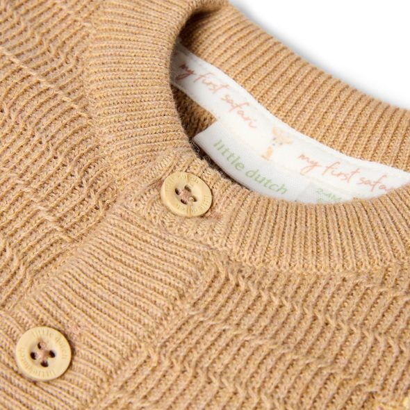LITTLE DUTCH KARDIGAN PLETENÝ SAFARI FRIENDS SOFT TAN VEL. 74 - KABÁTKY, MIKINKY - PRO DĚTI