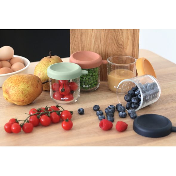 BEABA KELÍMKY NA JÍDLO SKLENĚNÉ 4X 250 ML SUNRISE - USKLADNĚNÍ JÍDLA - KRMENÍ