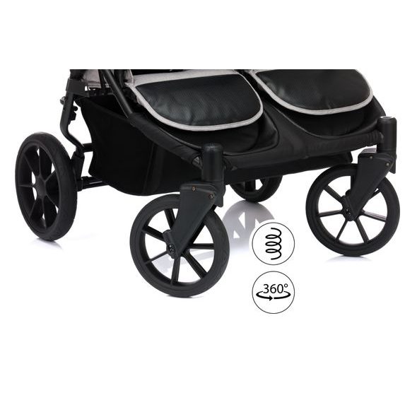 FILLIKID KOČÁREK PRO DVOJČATA DUETTE GREY - KOČÁRKY PRO DVOJČATA - KOČÁRKY A PŘÍSLUŠENSTVÍ