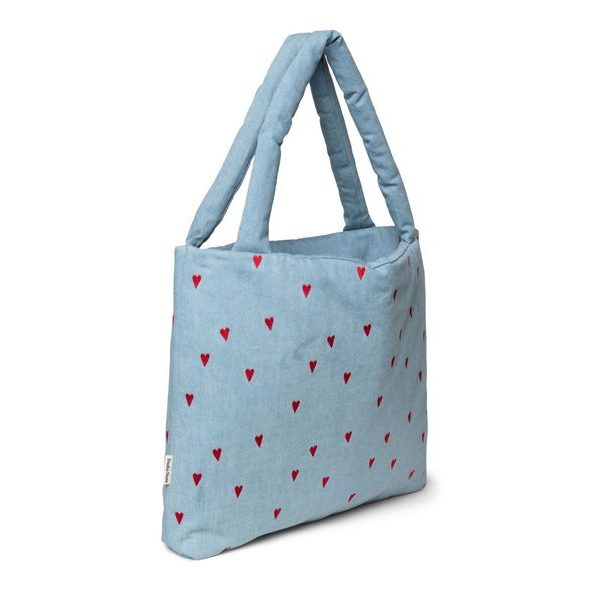 STUDIO NOOS DENIM MOM BAG BLUE HEARTS - PŘEBALOVACÍ TAŠKY - KOČÁRKY A PŘÍSLUŠENSTVÍ