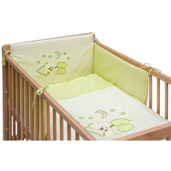 SCARLETT SOUPRAVA DO POSTÝLKY 6-DÍLNÁ MĚSÍČEK ZELENÁ 100X135CM - POVLEČENÍ DO POSTÝLKY - SPINKÁNÍ