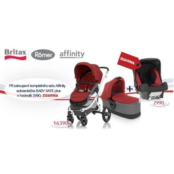 BRITAX RÖMER AFFINITY S KORBOU + AUTOSEDAČKA ZDARMA - TROJKOMBINACE - KOČÁRKY A PŘÍSLUŠENSTVÍ