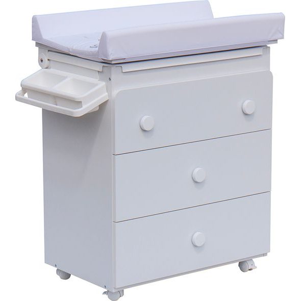 SCARLETT PŘEBALOVACÍ KOMODA S VANIČKOU VISTA BÍLÁ S PŘEBALOVACÍ PODLOŽKOU OSLÍK BÍLÁ - PŘEBALOVACÍ KOMODY - PŘEBALOVÁNÍ