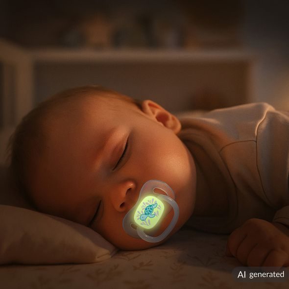CANPOL BABIES DUDLÍK SVÍTÍCÍ SILIKONOVÝ TŘEŠINKA 18M+ LOVE&SEA - ŠIDÍTKA A DOPLŇKY - KRMENÍ