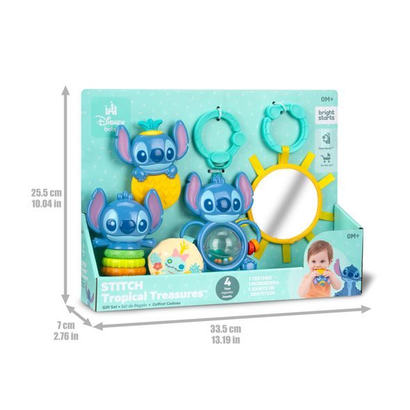 BRIGHT STARTS SADA DÁRKOVÁ MULTISENZORICKÁ STITCH TROPICAL TREASURES™, 3M+ - SENZORICKÉ HRAČKY - PRO DĚTI