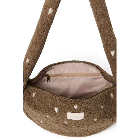 STUDIO NOOS TEDDY MINI CROSS BODY BAG BROWN HEARTS - ORGANIZÉRY A KOŠÍKY - KOČÁRKY A PŘÍSLUŠENSTVÍ