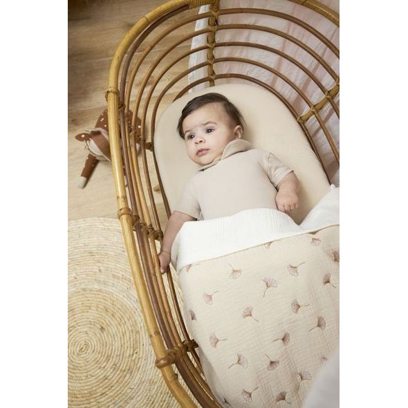 MEYCO MUŠELÍNOVÁ PŘIKRÝVKA GINKGO 75X100 - SOFT SAND - DĚTSKÉ DEKY PRO MIMINKA - SPINKÁNÍ