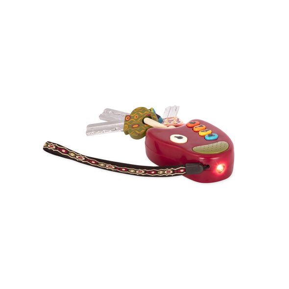 B-TOYS KLÍČKY K AUTU FUNKEYS ČERVENÉ - CHRASTÍTKA - PRO DĚTI