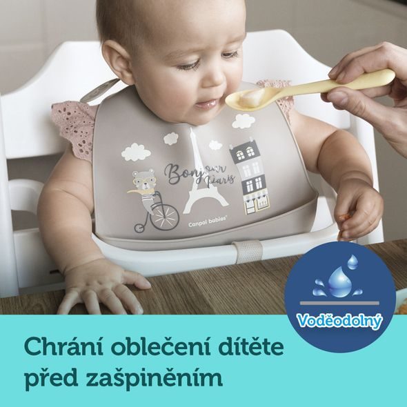 CANPOL BABIES BRYNDÁK SILIKONOVÝ S KAPSOU BONJOUR PARIS BÉŽOVÝ - BRYNDÁKY - KRMENÍ