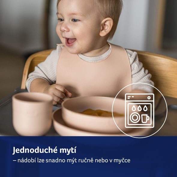 LOVI SADA NÁDOBÍ S HRNEČKEM 3KS PISTACHIO - MISKY, TALÍŘKY A PODLOŽKY - KRMENÍ