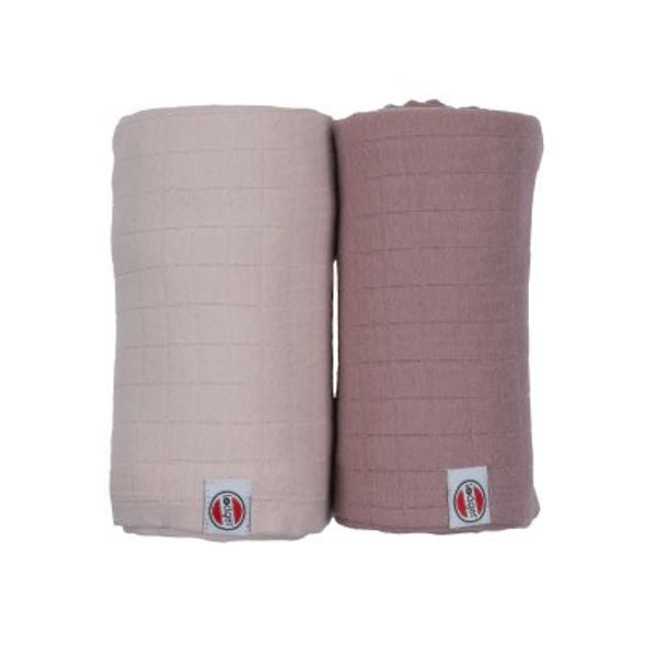 LODGER SWADDLER SOLID 2BALENÍ 110 X 110 CM POWDER/ROSE - ZAVINOVACÍ PLENY / OSUŠKY VELKÉ - PŘEBALOVÁNÍ