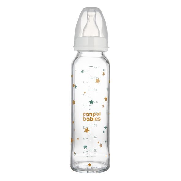 CANPOL BABIES LÁHEV SKLENĚNÁ S ÚZKÝM HRDLEM TOYS 240ML - KOJENECKÉ LAHVE - KRMENÍ