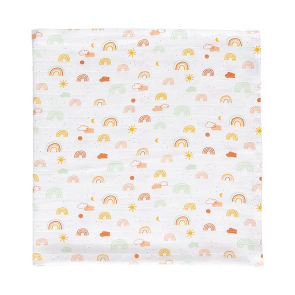 BEBE JOU MUŠELÍNOVÁ PLENKA 70X70 CM SET 3KS RAINBOW SKY - LÁTKOVÉ PLENY SKLÁDANÉ - PŘEBALOVÁNÍ