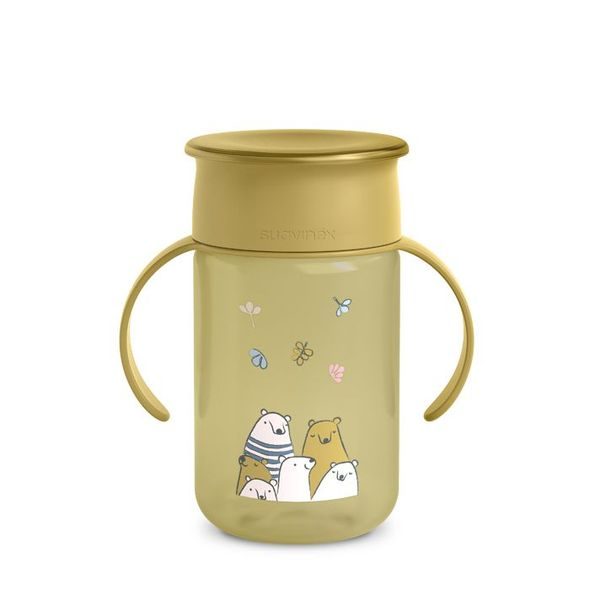 SUAVINEX 360° HRNÍČEK NA UČENÍ BEAR ŽLUTA - DĚTSKÉ HRNEČKY - KRMENÍ