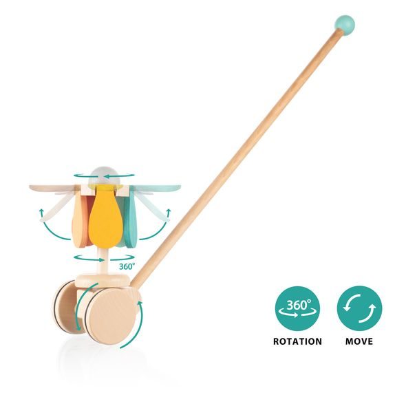 ZOPA DŘEVĚNÝ JEZDÍK KVĚTINA - TAHACÍ A TLAČÍCÍ - PRO DĚTI