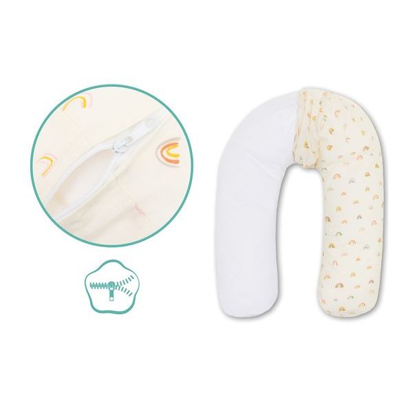 FILLIKID KOJÍCÍ POLŠTÁŘ RAINBOWS BEIGE 190 CM - KOJÍCÍ POLŠTÁŘE - KRMENÍ