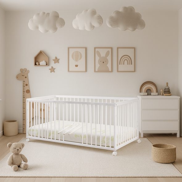 SCARLETT DĚTSKÁ POSTÝLKA SCARLETT KOMBI - BÍLÁ (BUK) - VYNDAVACÍ PŘÍČKY - 140 X 70 CM - DŘEVĚNÉ POSTÝLKY - SPINKÁNÍ